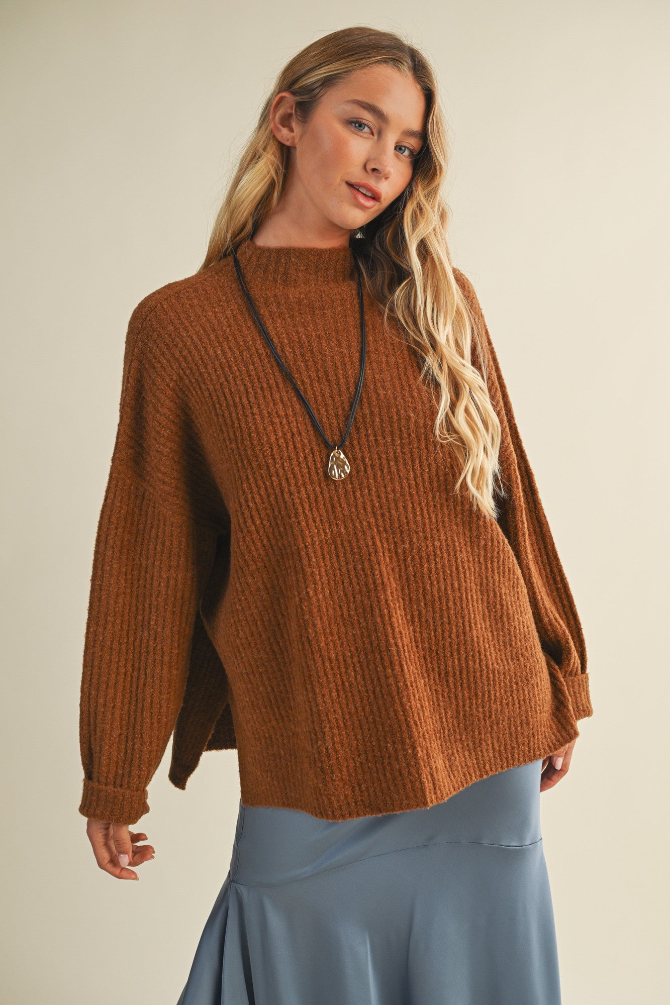 Mock Oversized Sweater Ginger