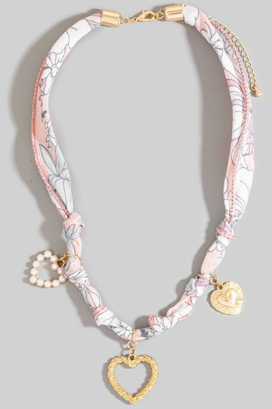 Mixed Hearts Bandana Necklace
