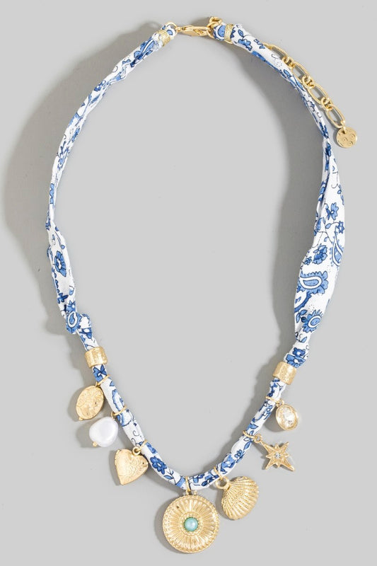 Blue Paisley Necklace