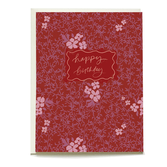 Crimson Vine Birthday Card