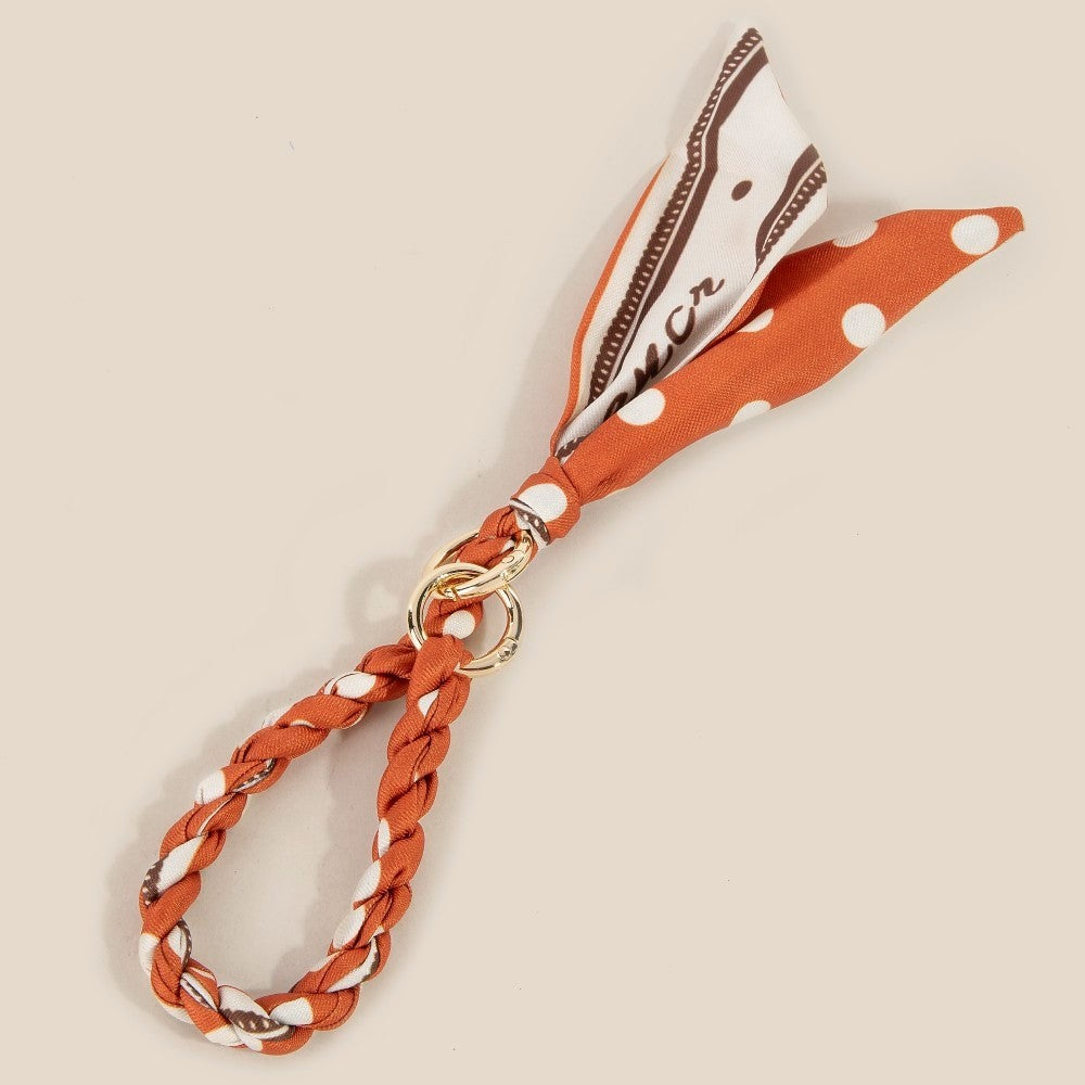Braided Bag Charm Rust