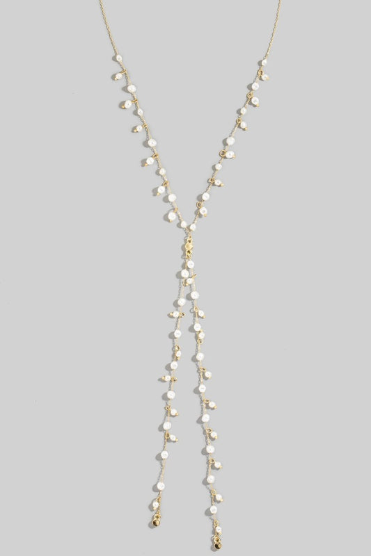 Dainty Y Chain Pearl Necklace