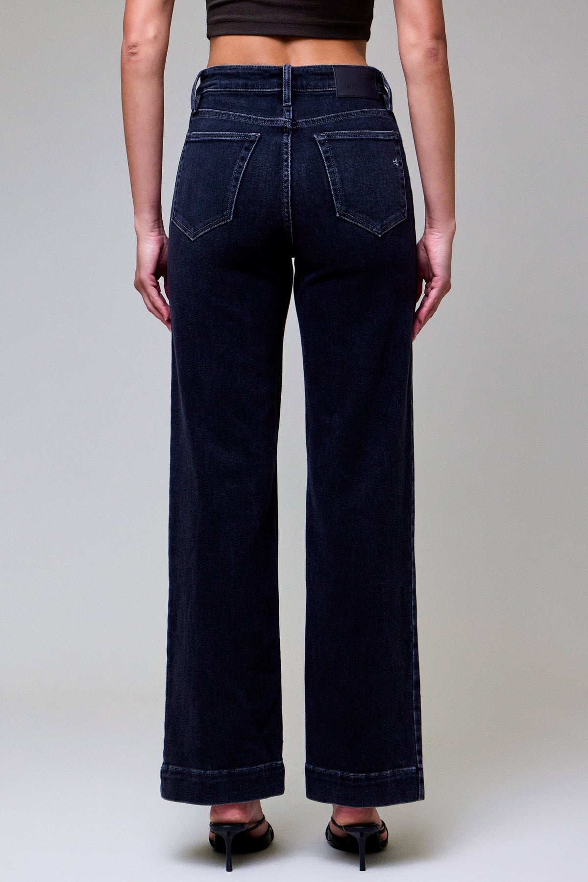 Charcoal Side Slit Straight Leg Jeans