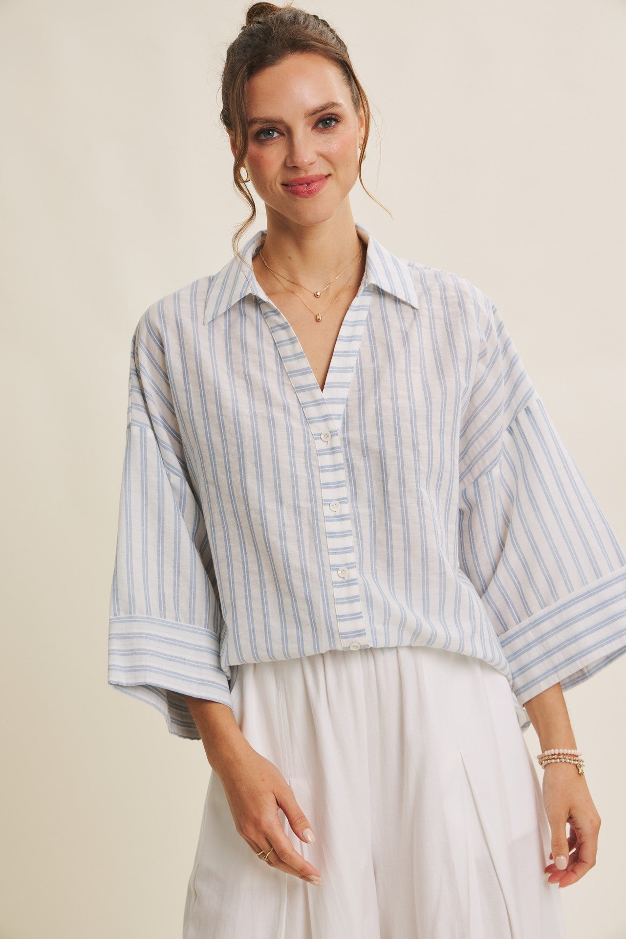 Transitional Stripe Shirt Blue - Clothe Boutique