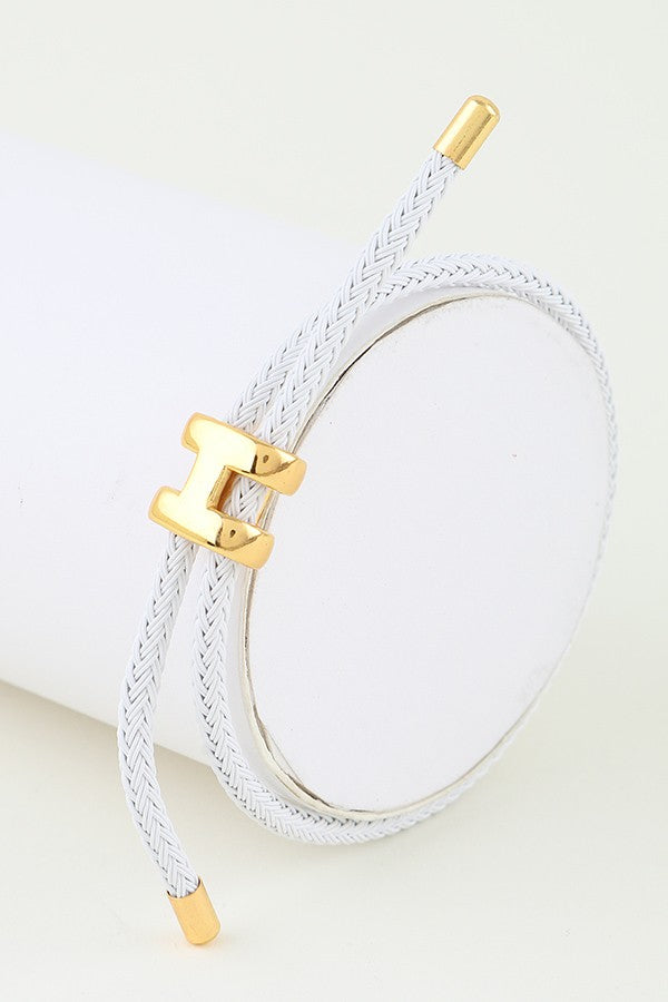 Adjustable Braid Bracelet White