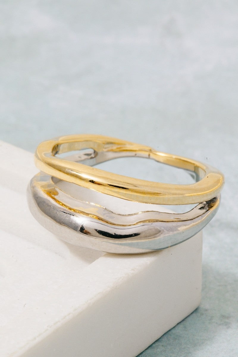 Two Tone Double Line Ring