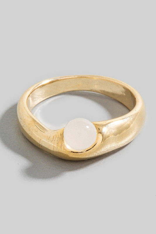 Resin Ball Ring Ivory