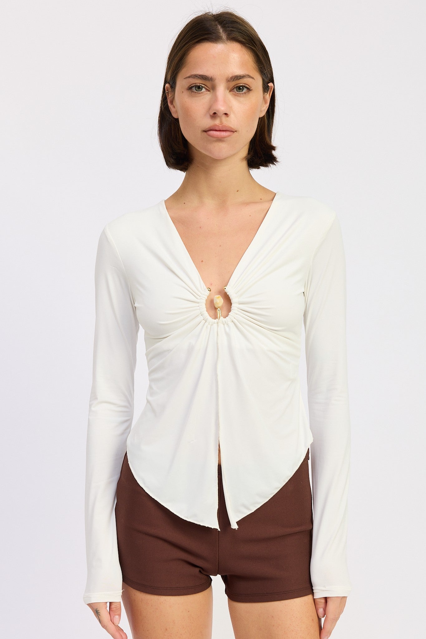 White Stone Ring Butterfly Top - Clothe Boutique