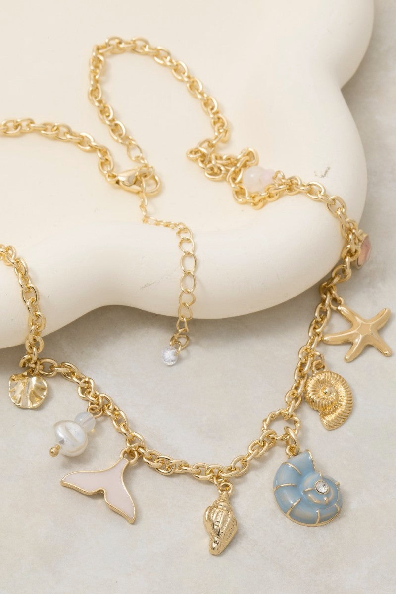 Mixed Sea Life Charm Necklace - Clothe Boutique