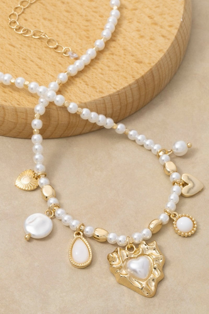 Mix Pearl Charm Necklace