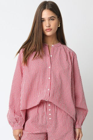 Finley Red Gingham Blouse