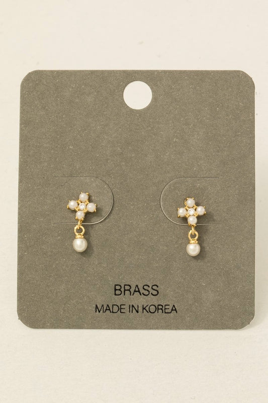 Pearl Cross Studs