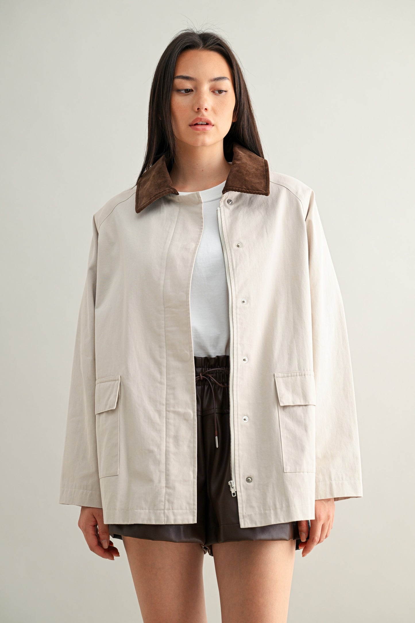 Contrast Collar Jacket