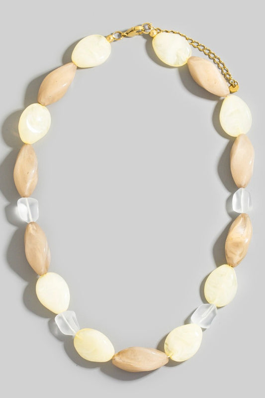 Irregular Bead Necklace White