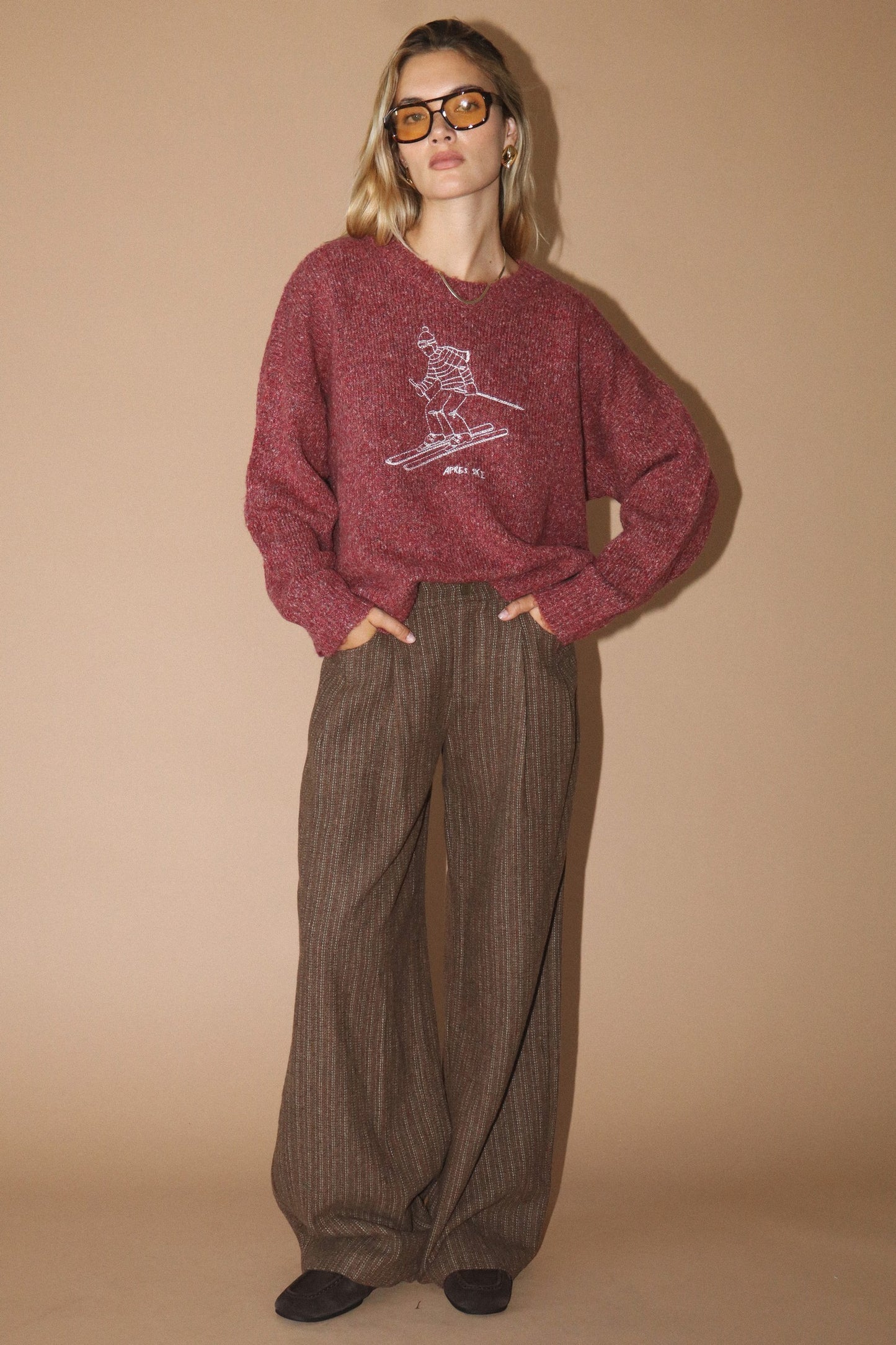 Apres Ski Embroidered Winter Berry Sweater