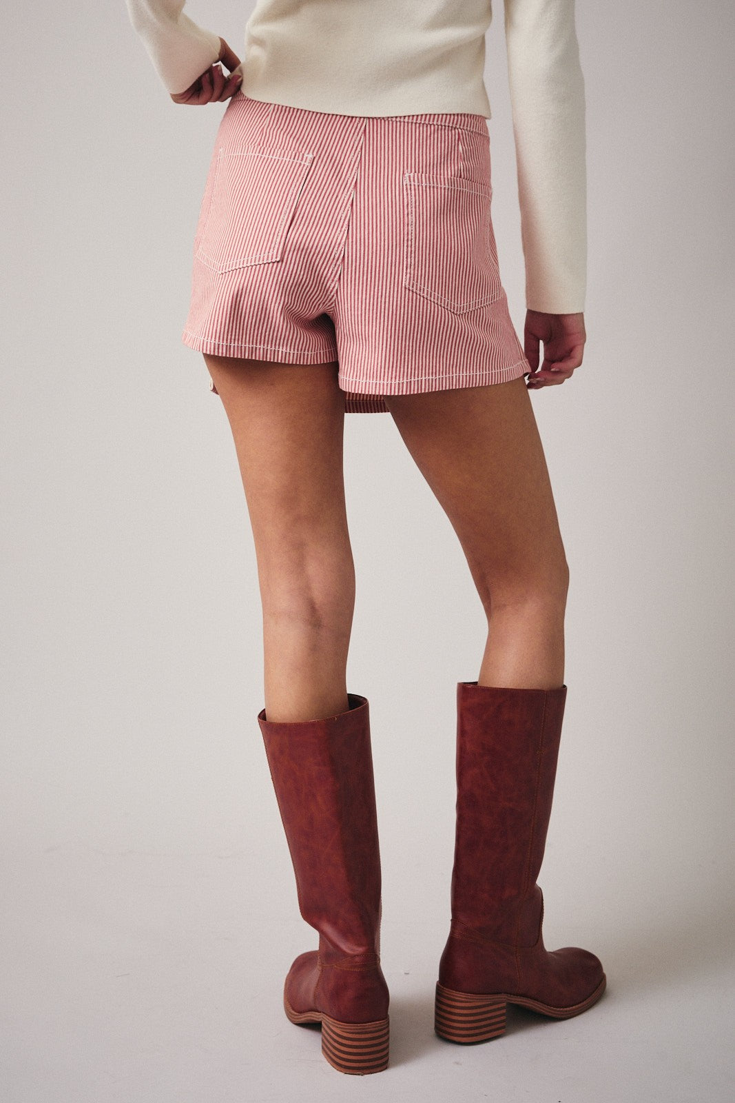 Pleated Stripe Twill Mini Skort - Clothe Boutique