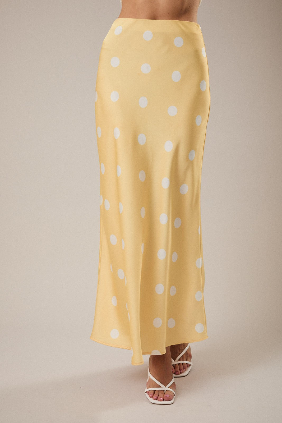 Polka Dot Midi Skirt Yellow - Clothe Boutique