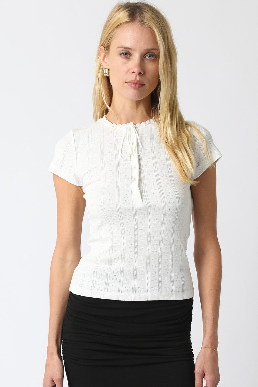 Nadia Ribbon Tie Top - Clothe Boutique