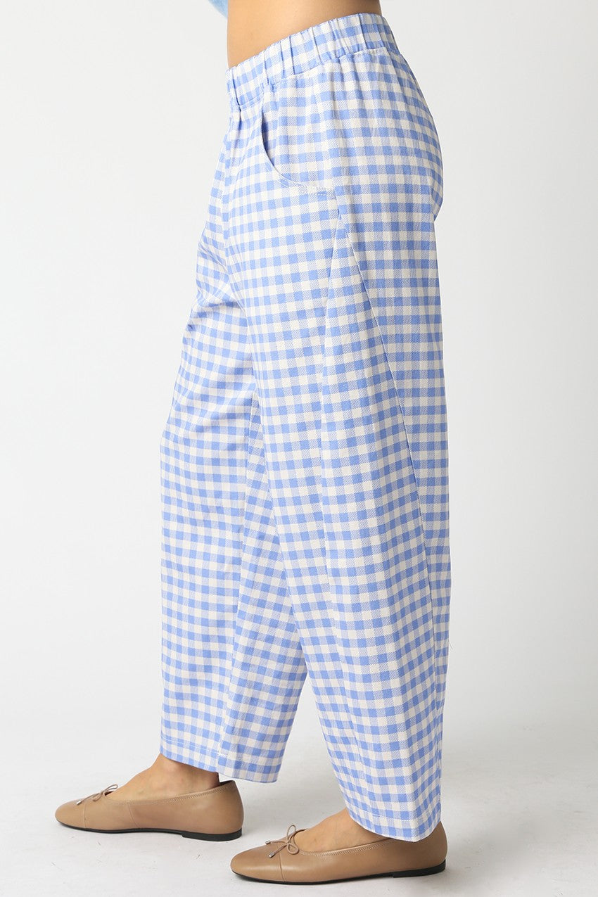 Light Blue Gingham Pants - Clothe Boutique