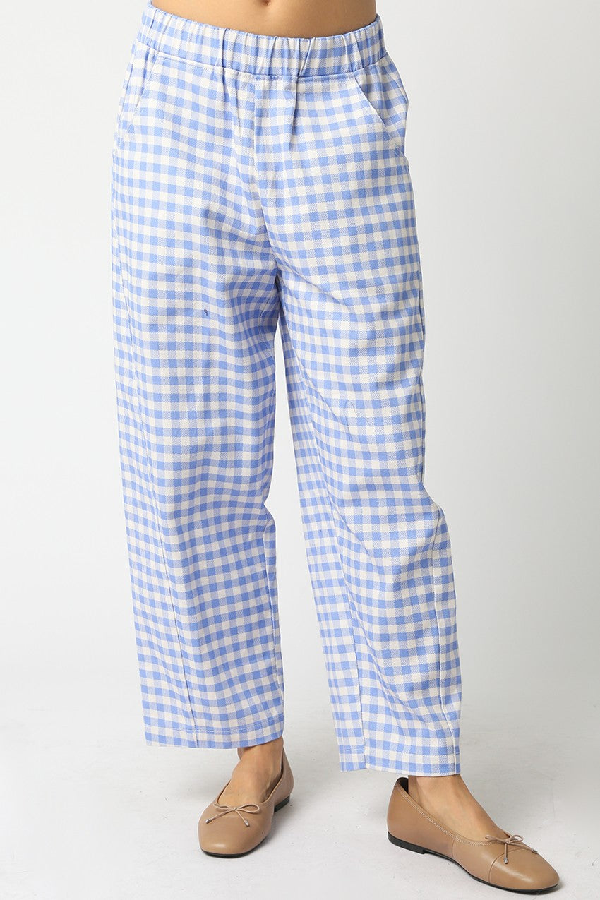 Light Blue Gingham Pants - Clothe Boutique