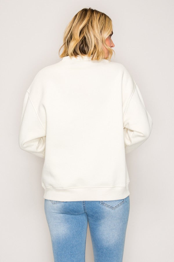 Floral Heart Patch Pullover