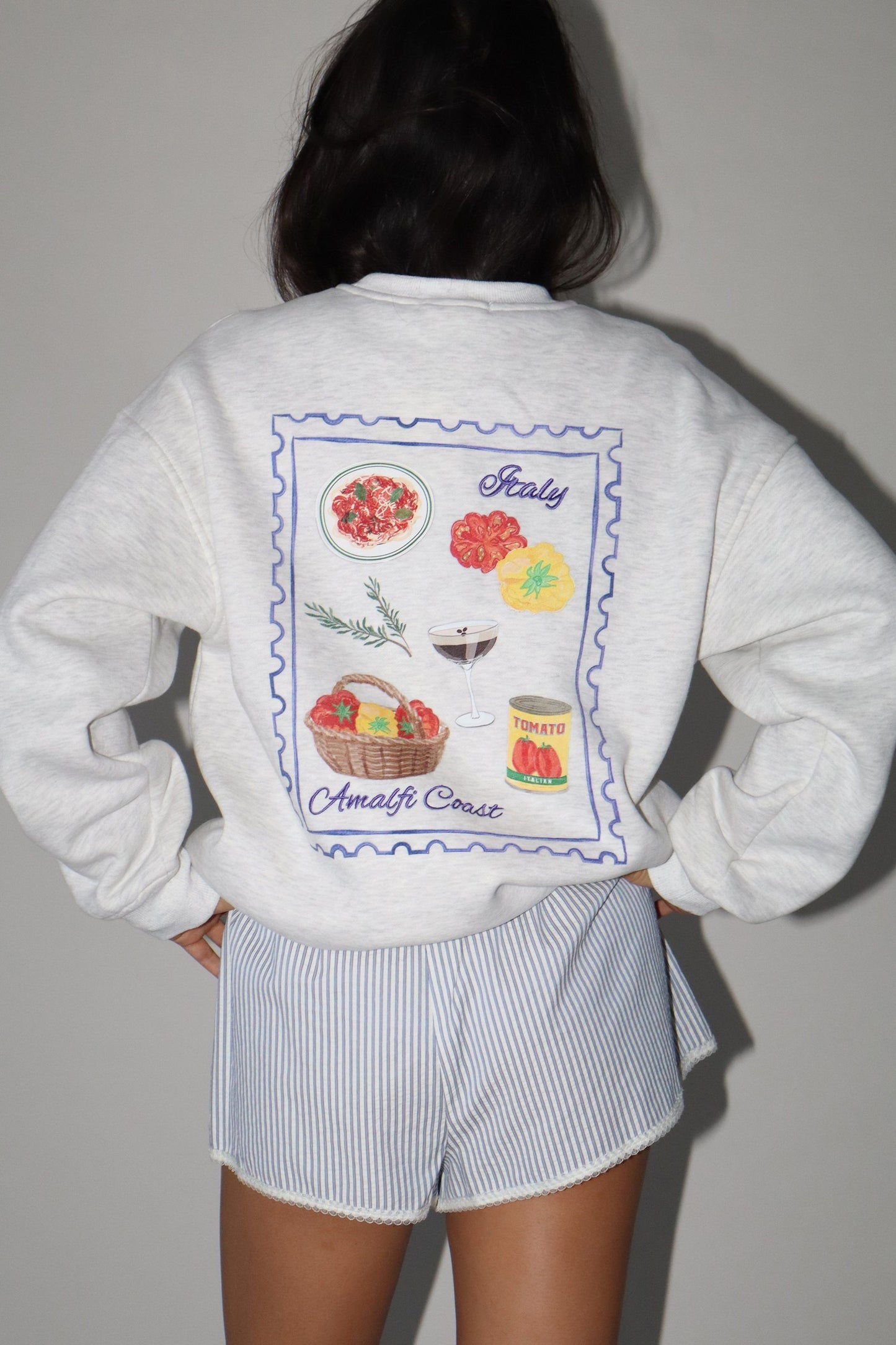 Amalfi Coast Graphic Sweatshirt Grey - Clothe Boutique