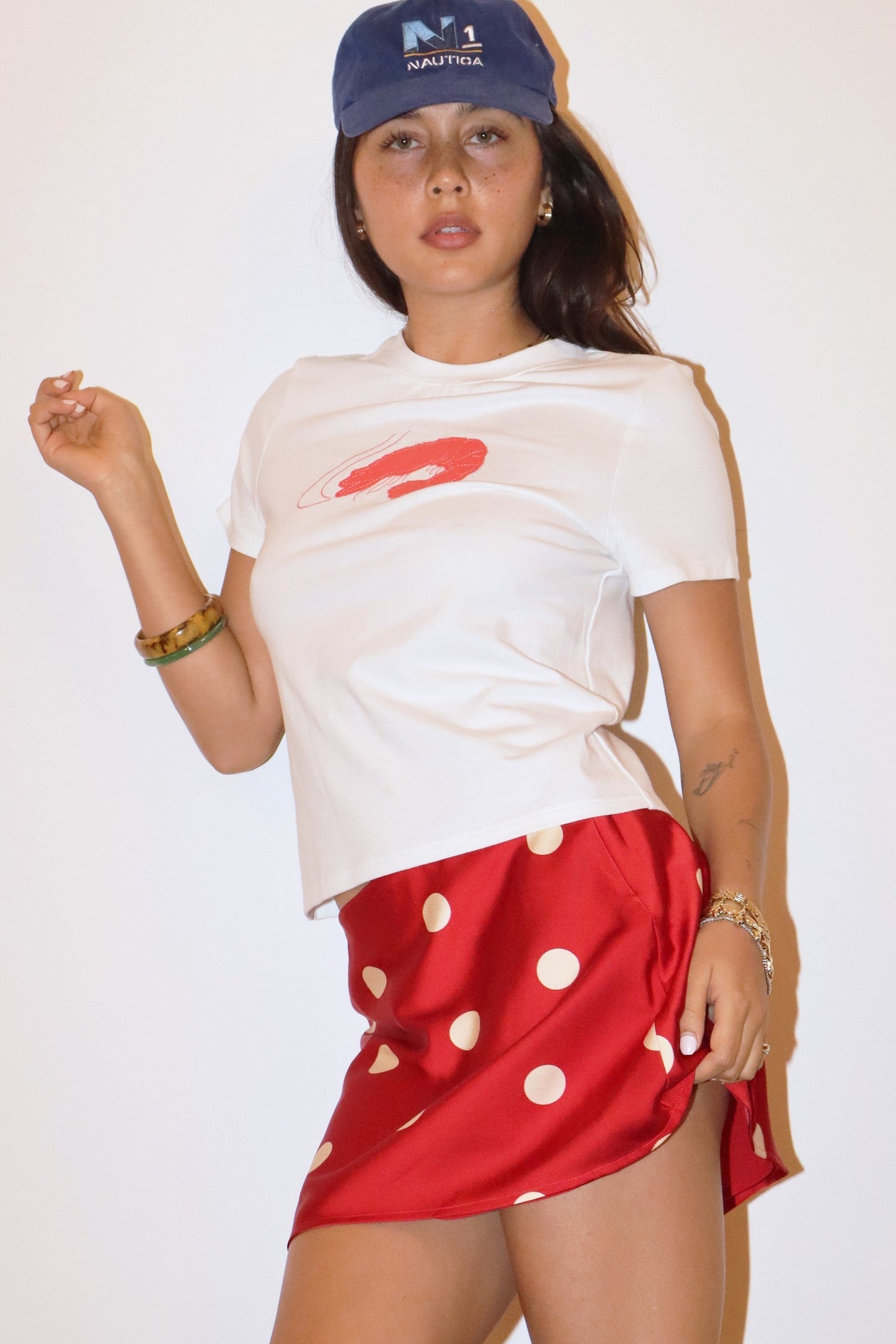 Cherry Dot Satin Mini Skirt - Clothe Boutique