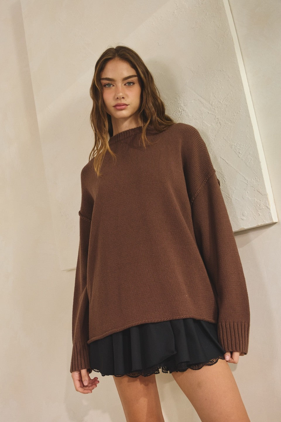 Relaxed Boyfriend Crewneck Sweater