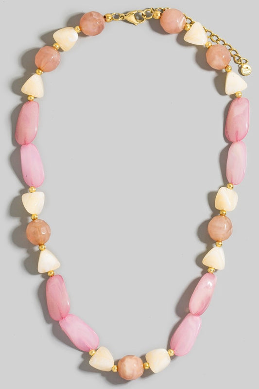 Multi Bead Chain Pink - Clothe Boutique
