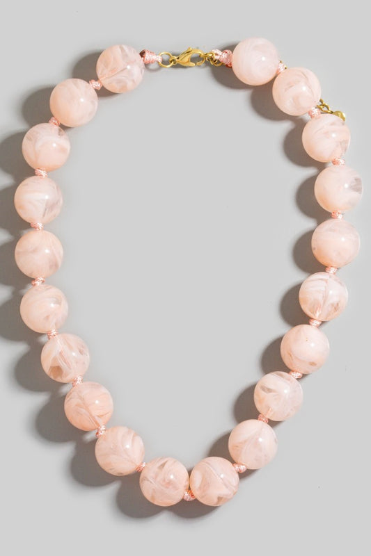 Resin Bead Necklace Pink