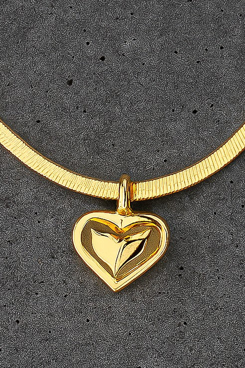 Herringbone Heart Necklace