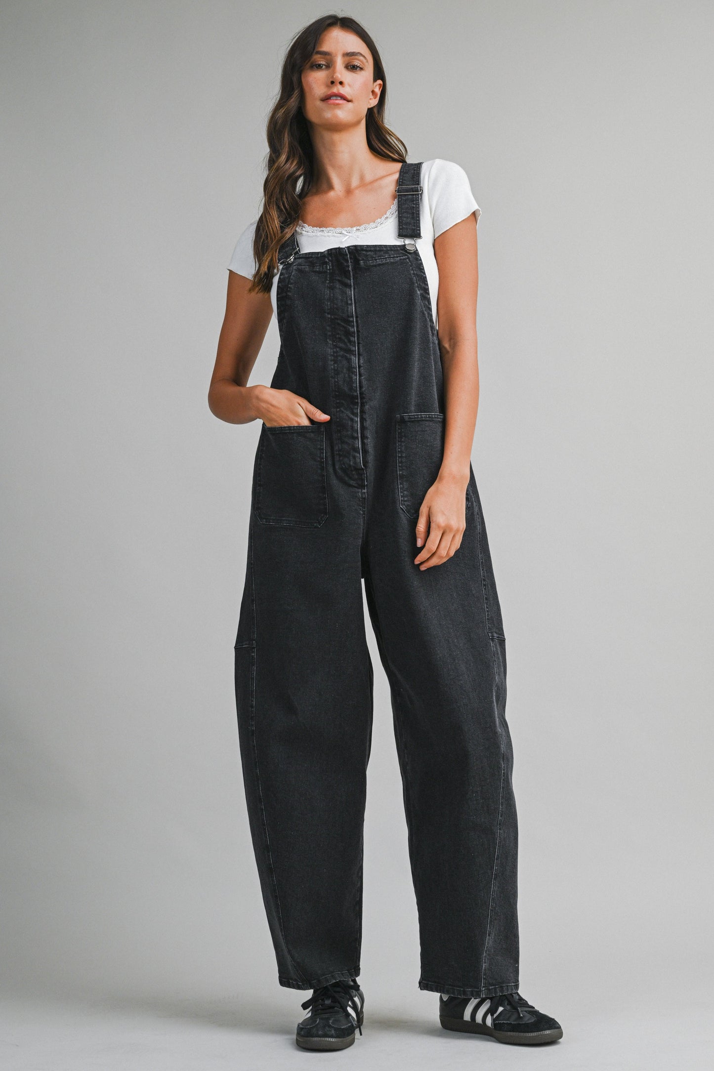 Black Denim Washed Overall