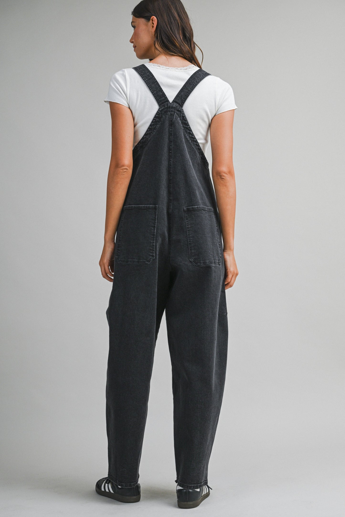 Black Denim Washed Overall