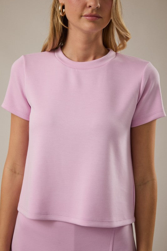 Short Sleeve Top & Skort Set of 2 Pink - Clothe Boutique