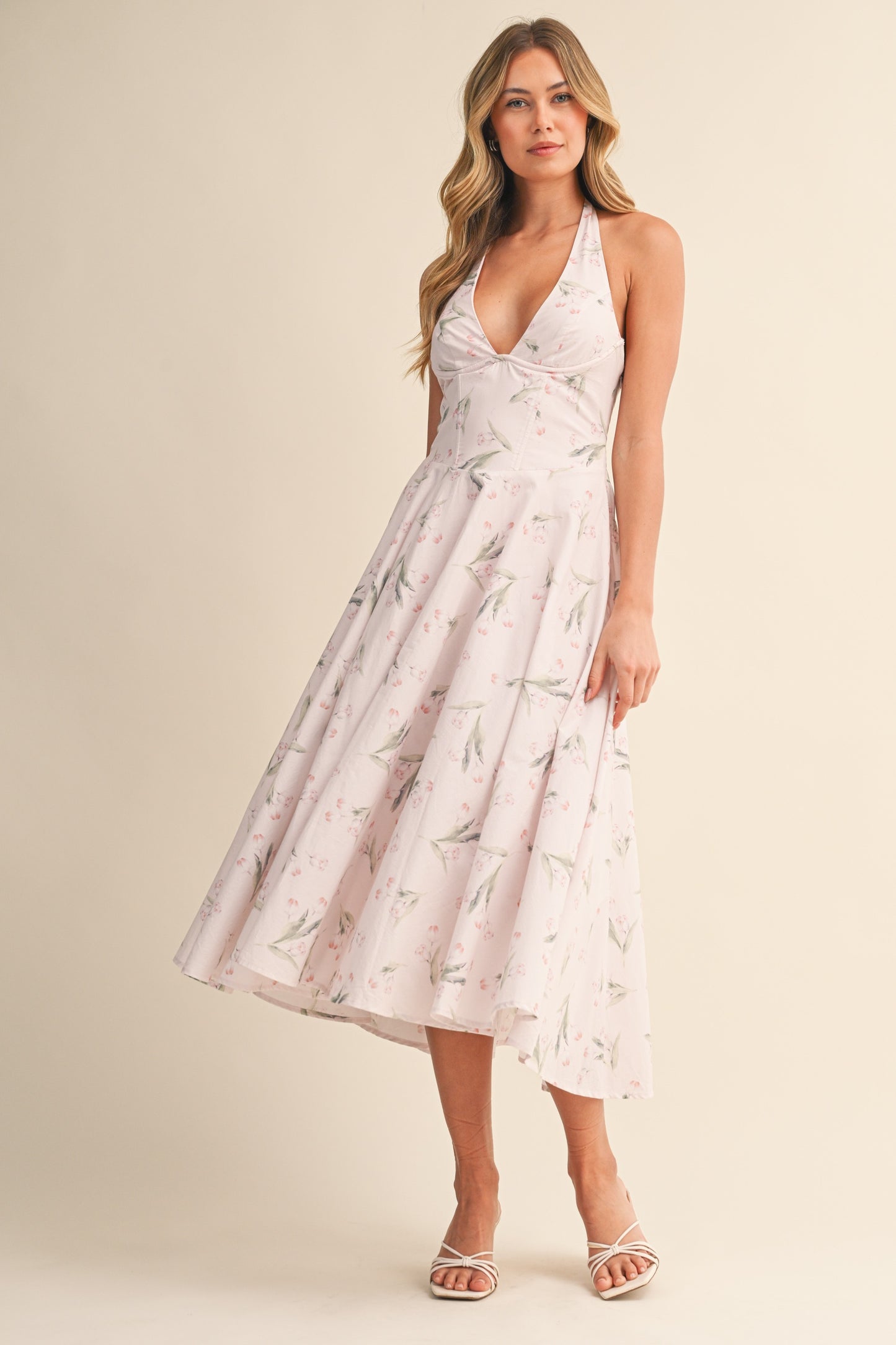 Shelly Floral Halter Midi Dress