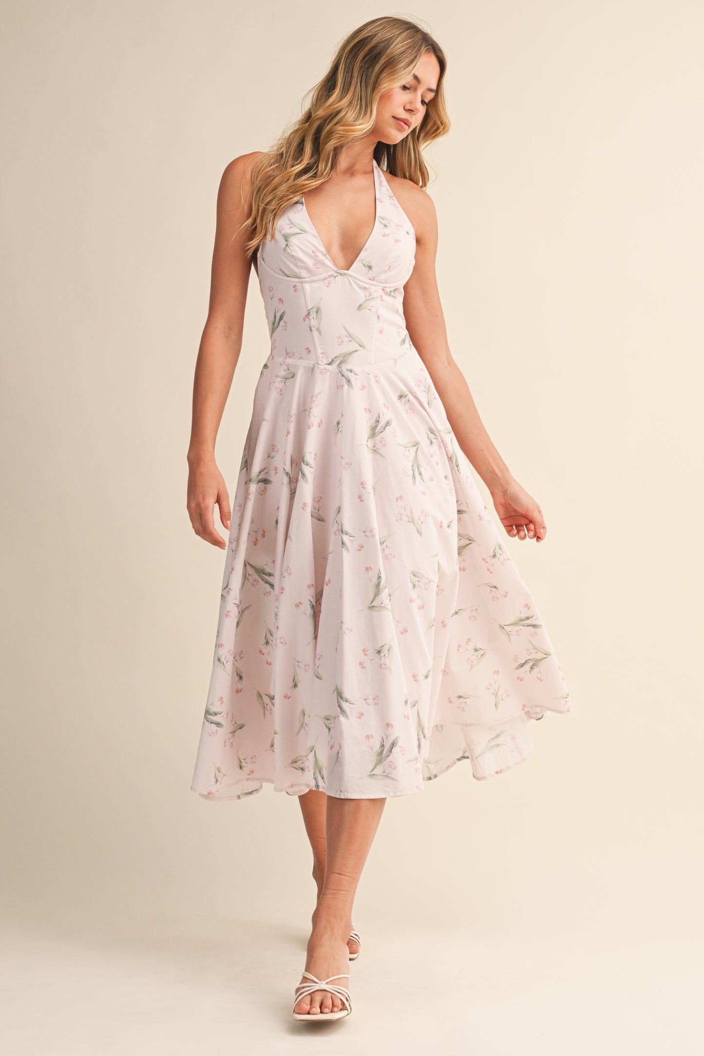Shelly Floral Halter Midi Dress