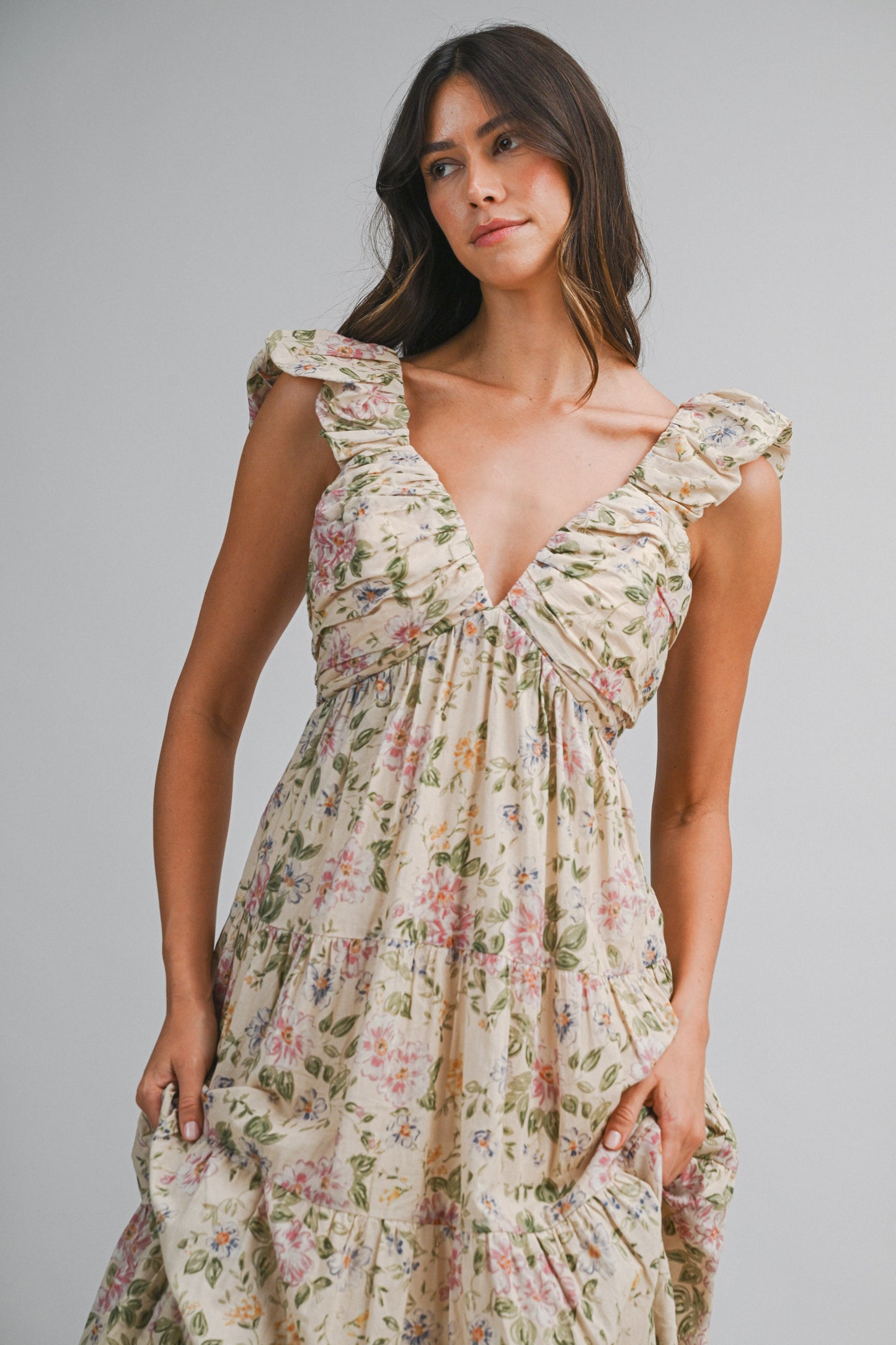 Natalie Floral Tiered Maxi Dress