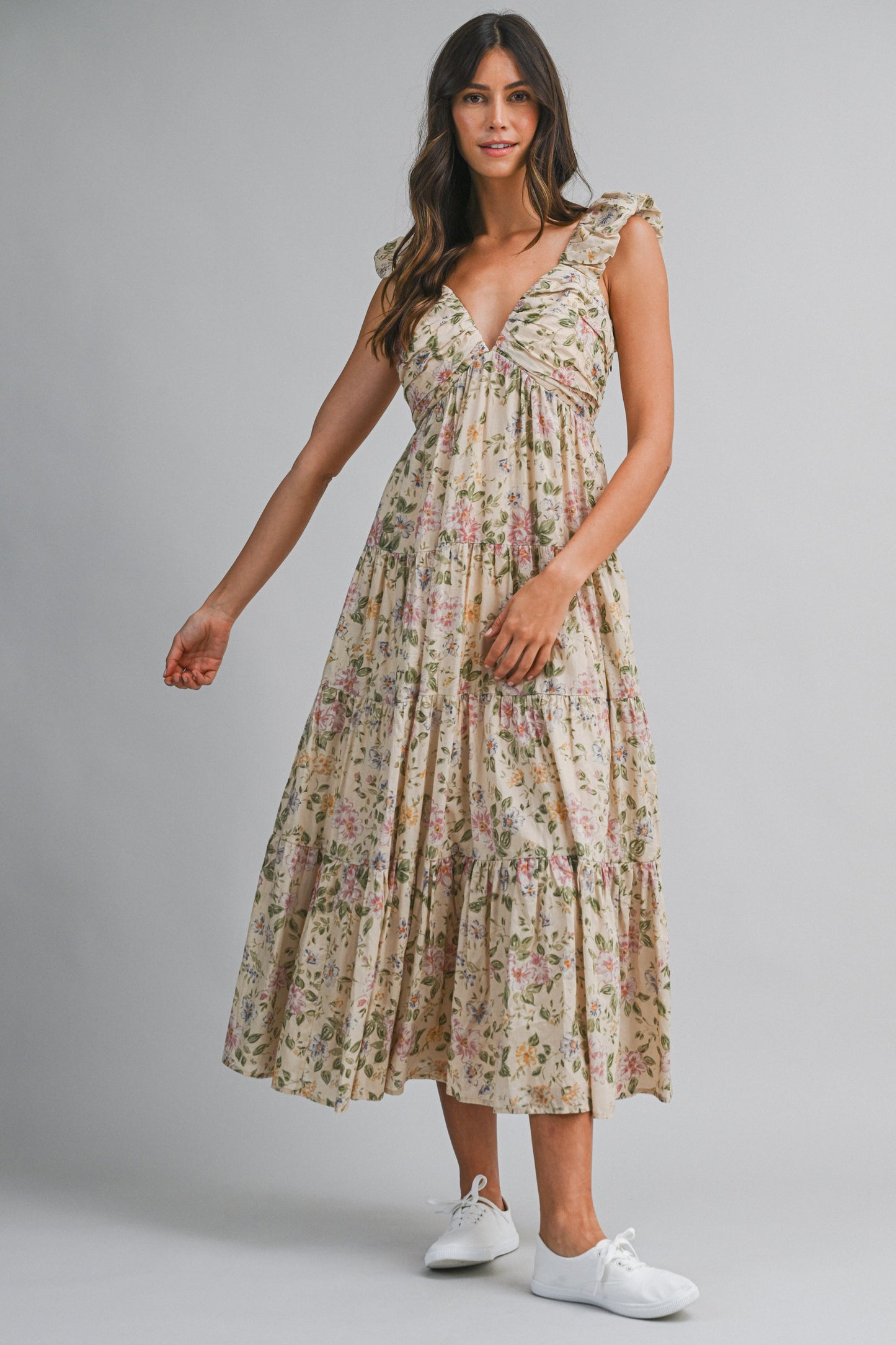Natalie Floral Tiered Maxi Dress