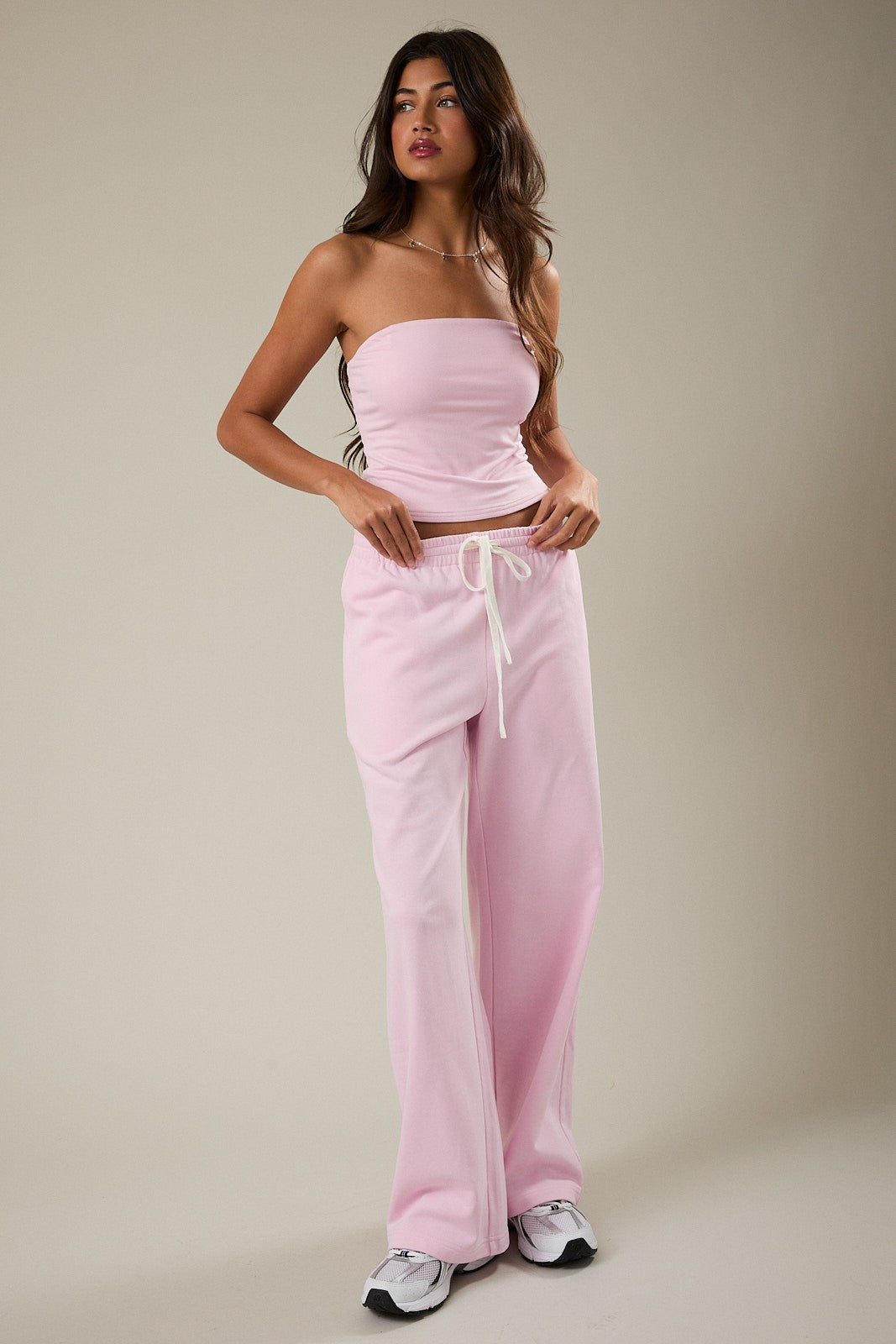 Natalie Tube Top & Pants Set Of 2 Pink - Clothe Boutique