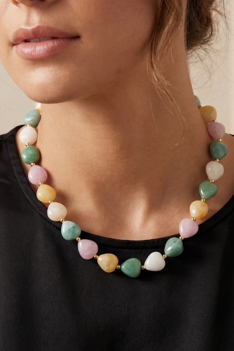 Chunky Marble Bead Necklace