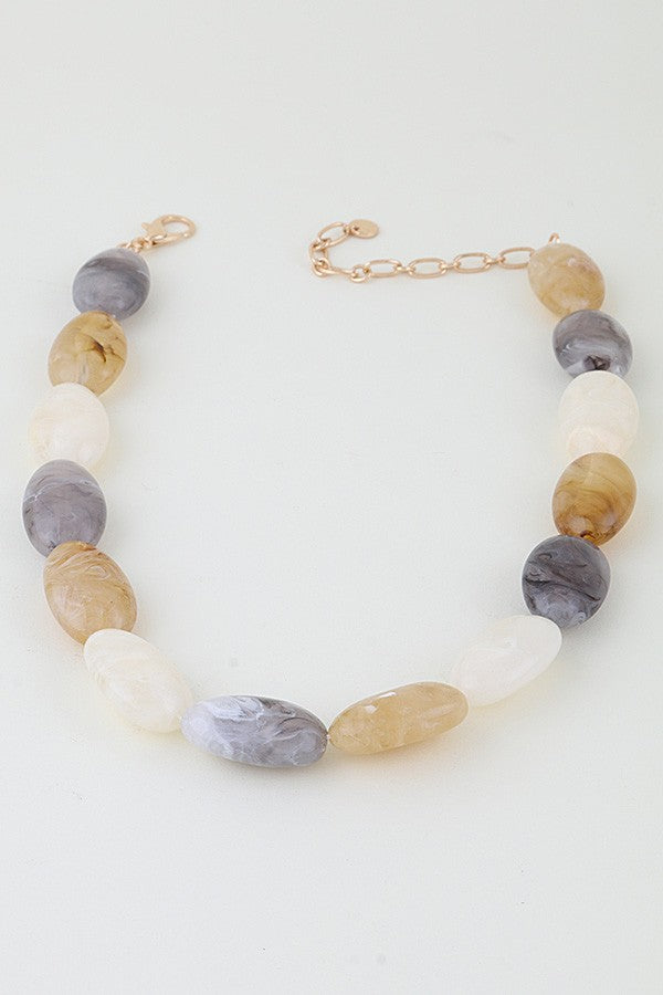 Multi Stone Necklace Nude