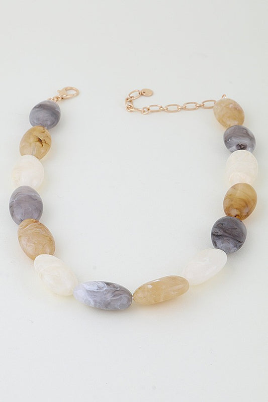 Multi Stone Necklace Nude