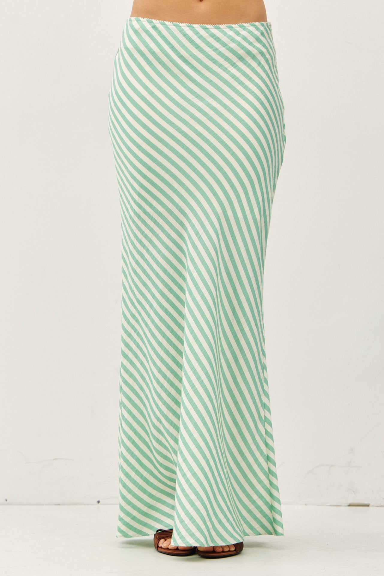 Green Stripe Maxi Skirt - Clothe Boutique