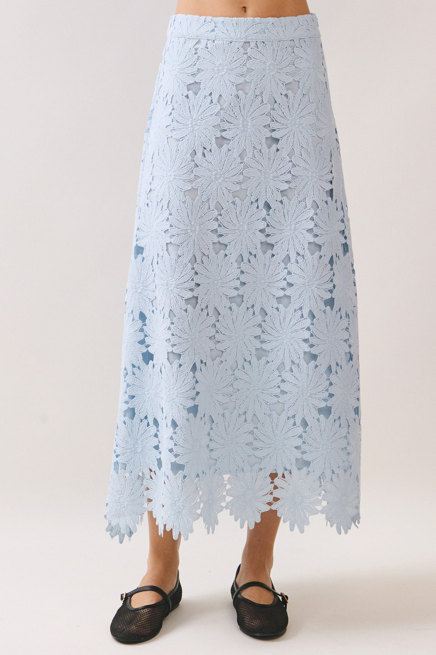 Floral Lace Top & Skirt Set of 2 Blue