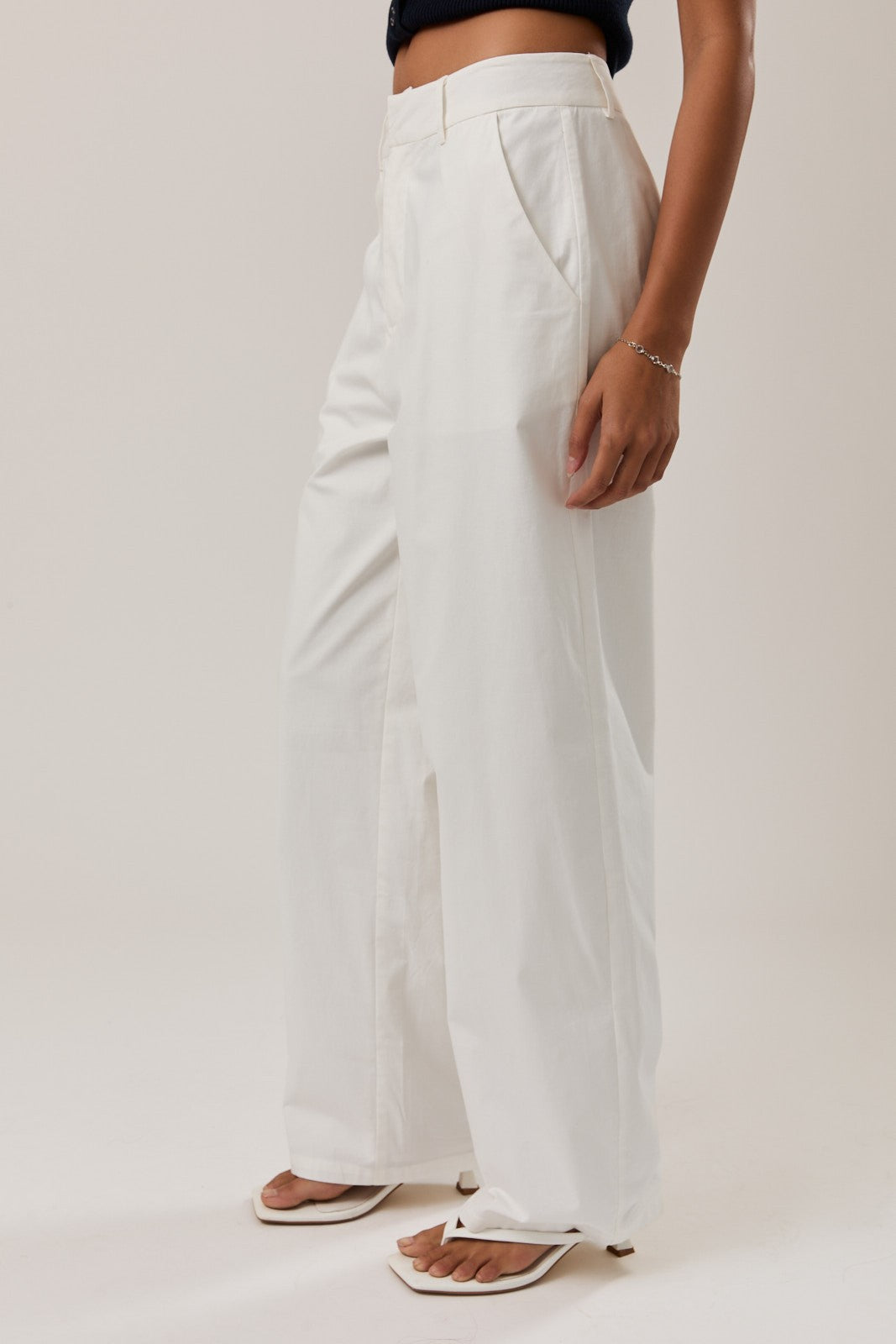 Mid Rise Wide Leg Pants
