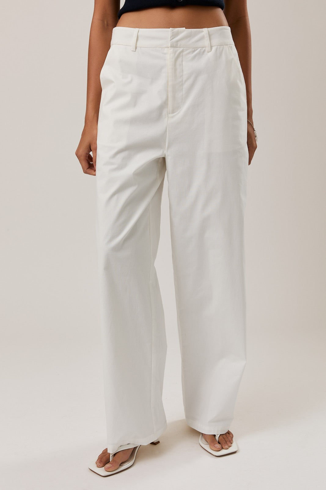 Mid Rise Wide Leg Pants