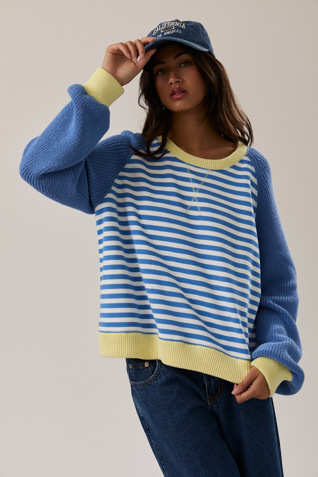 Blue/Yellow Stripe Pullover Sweater