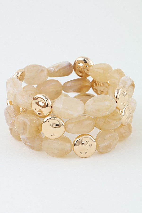 Stone Bracelet Set Nude