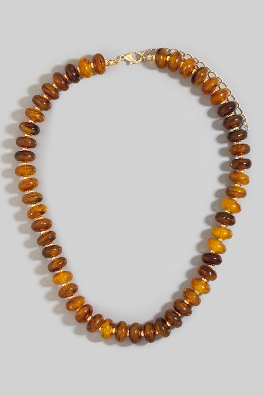 Resin Disc Necklace Tort