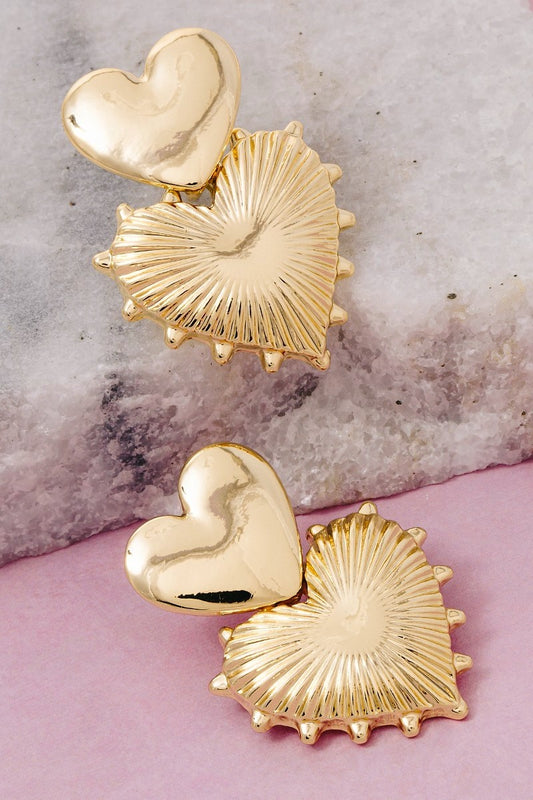 Double Heart Studs